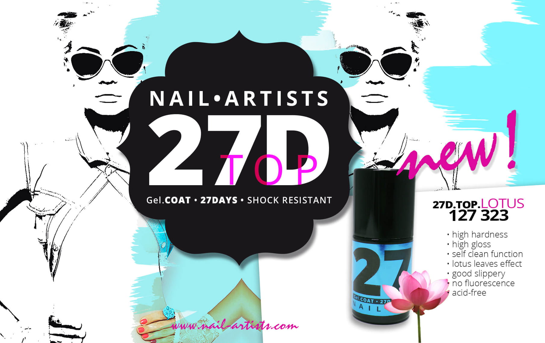 NAIL ARTISTS 27D Lotus Top Coat 323