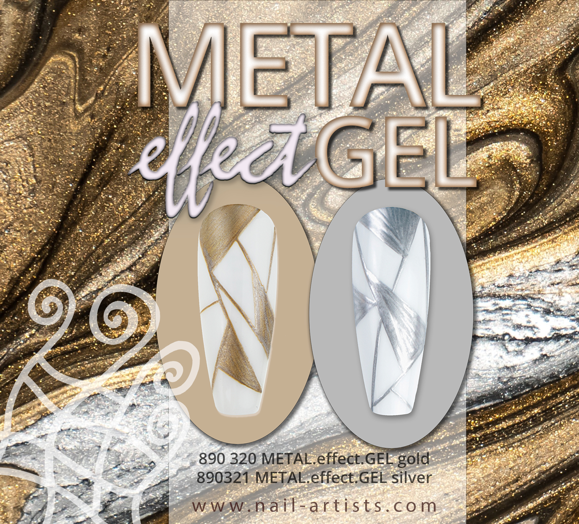 Nail Artists Metal Effect Gel Gold