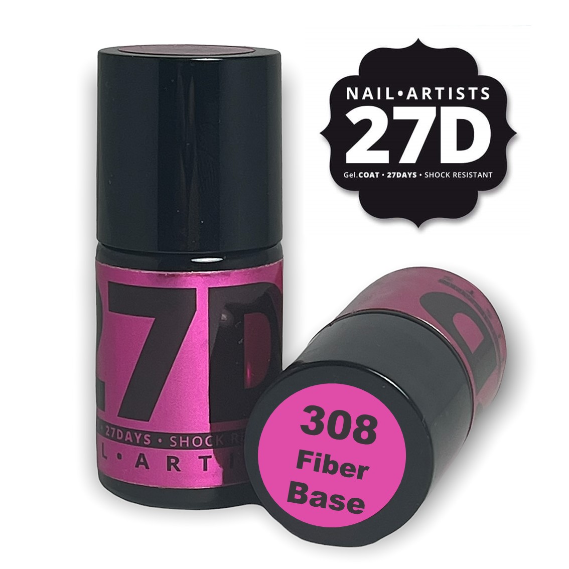 NAIL ARTISTS 27D Base Coat 308 Fiber Base Strong Frosted Pink