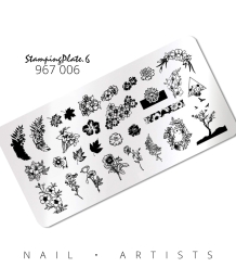 Nail Artists Stempelplaat 6 - Bloemen